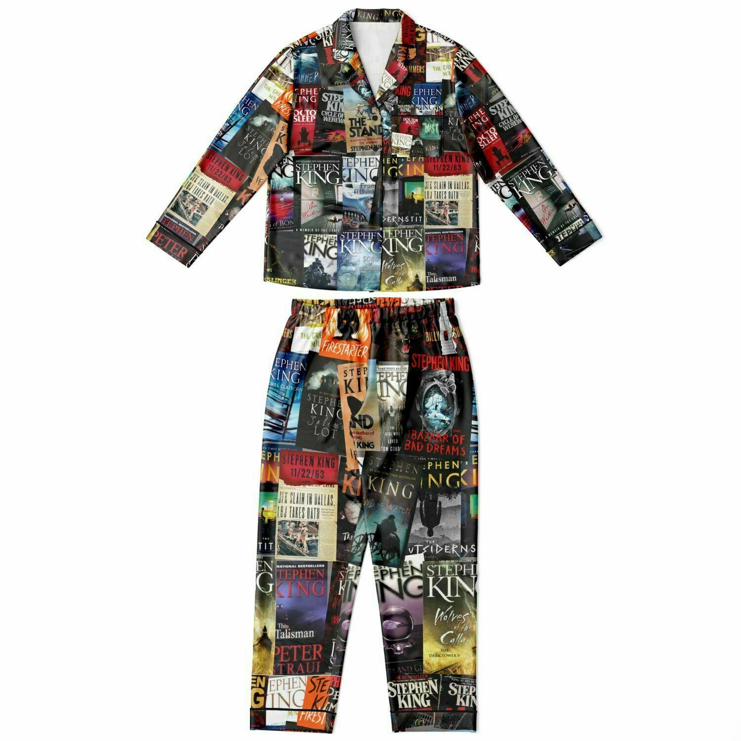 Women's Stephen King Book Cover Satin Pajamas, PJ Set