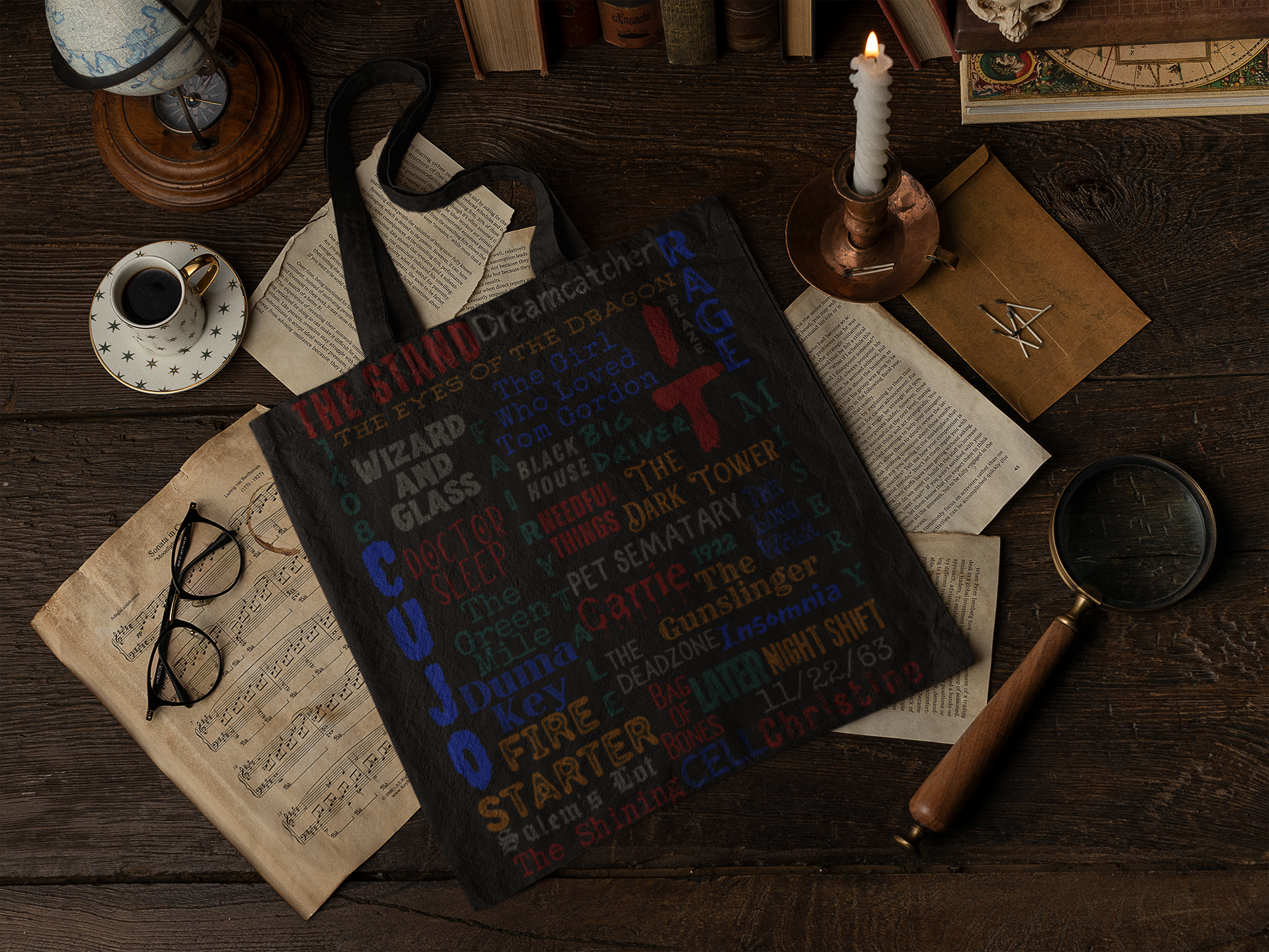 Stephen King Book Covers Tote Bag