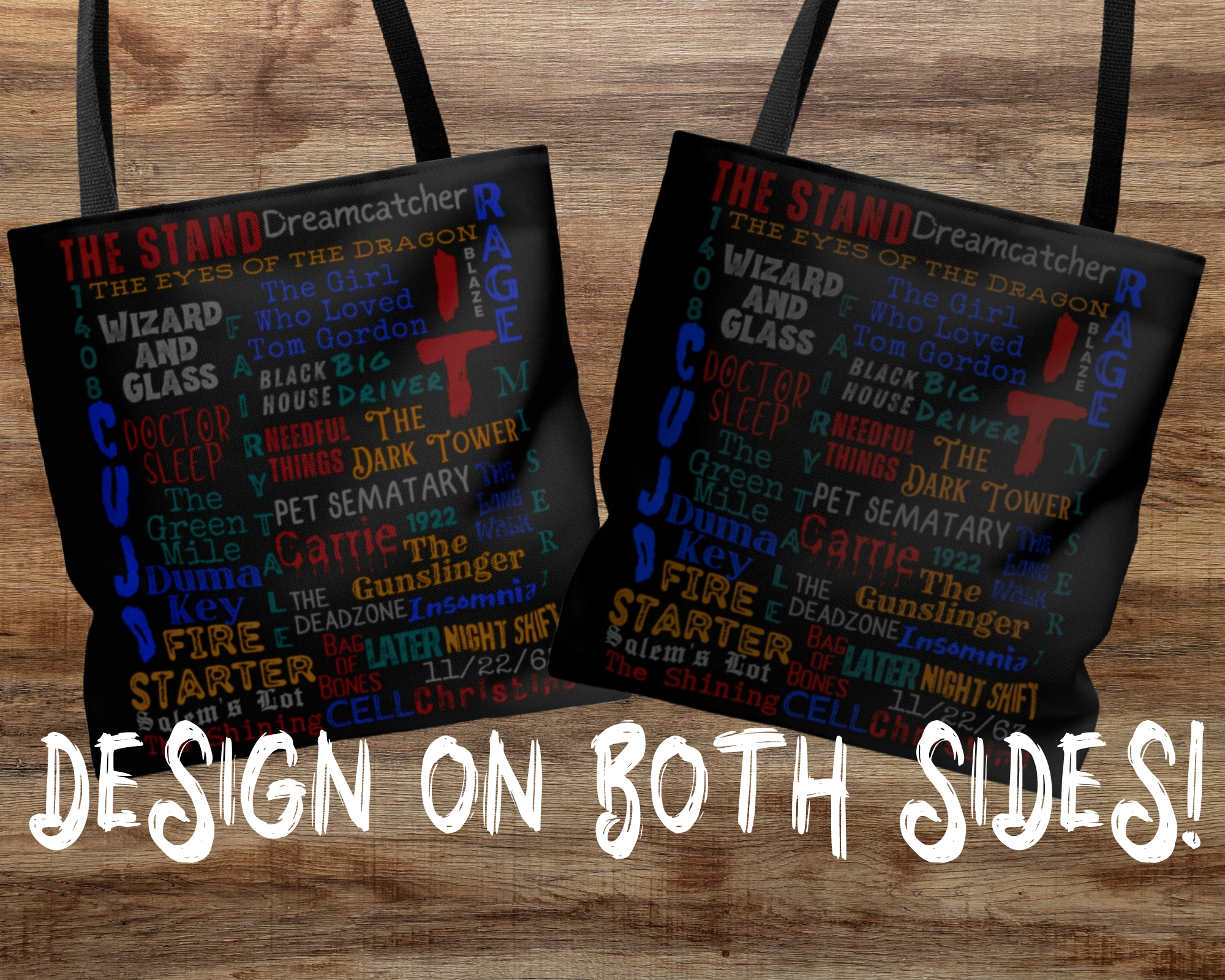 Stephen King Book Covers Tote Bag