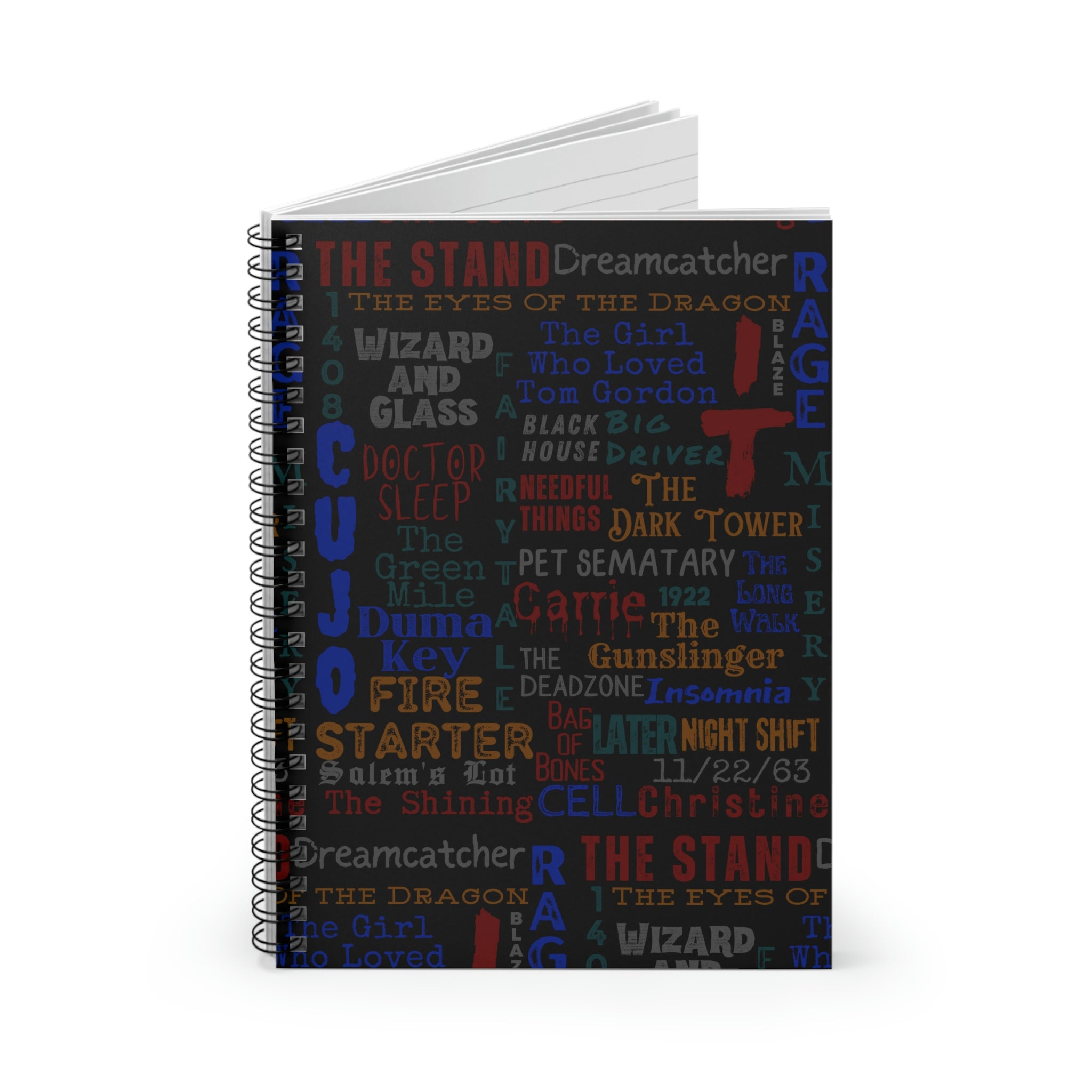 Stephen King Fan Spiral Notebook - Ruled Line Journal for Bibliophile, Horror Book Constant Reader Note Book