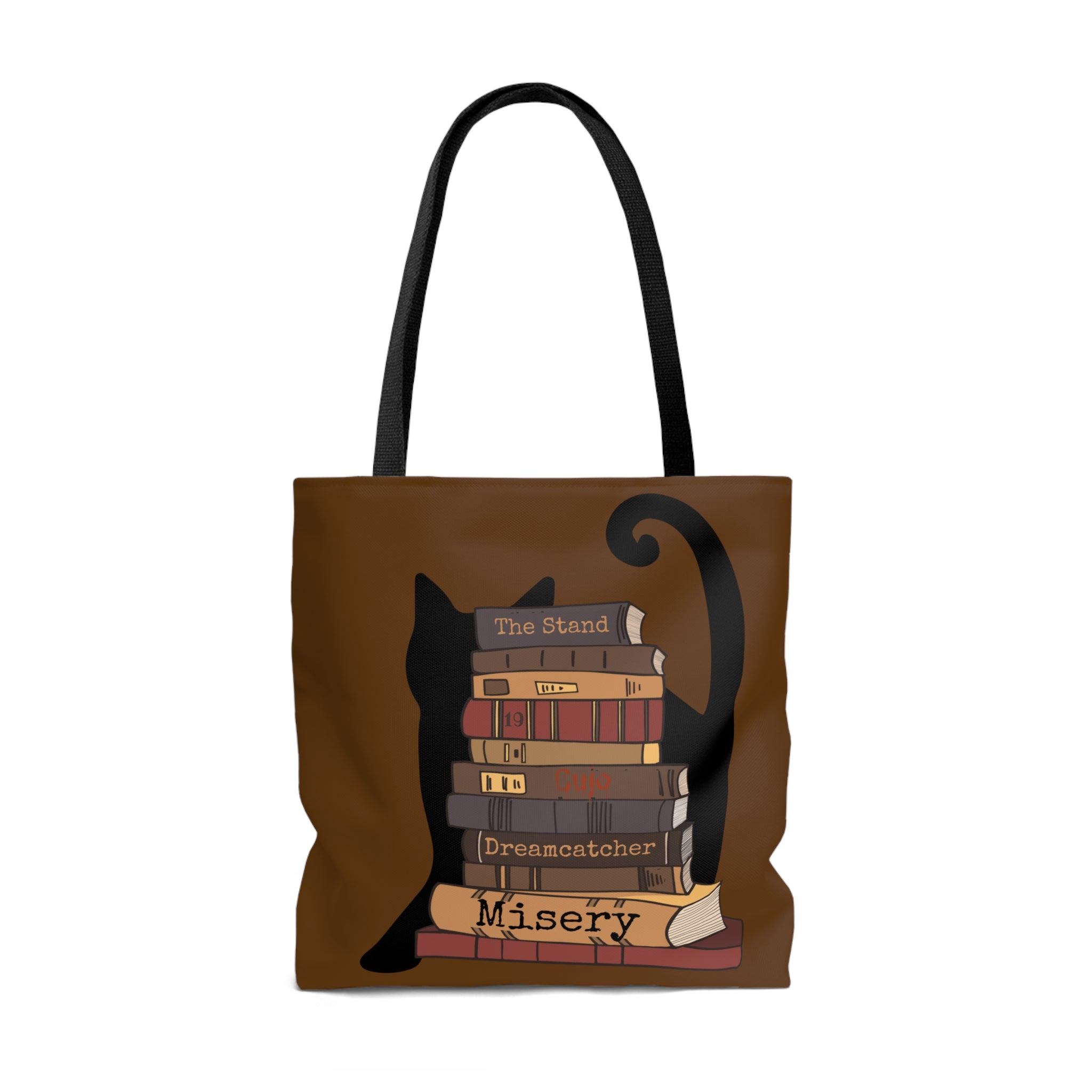 Bookish Black Cat Tote Bag for Stephen King Fans