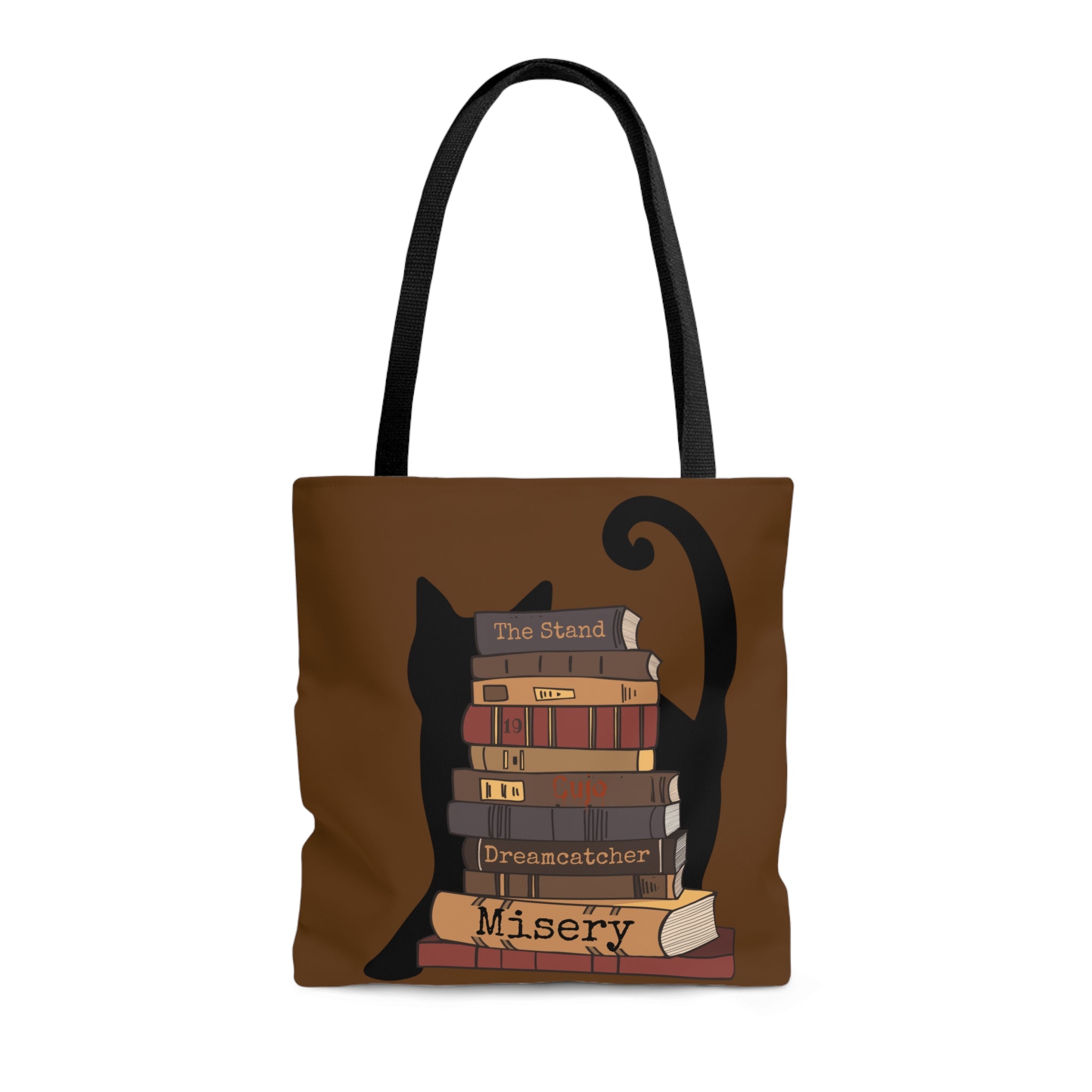 Bookish Black Cat Tote Bag for Stephen King Fans