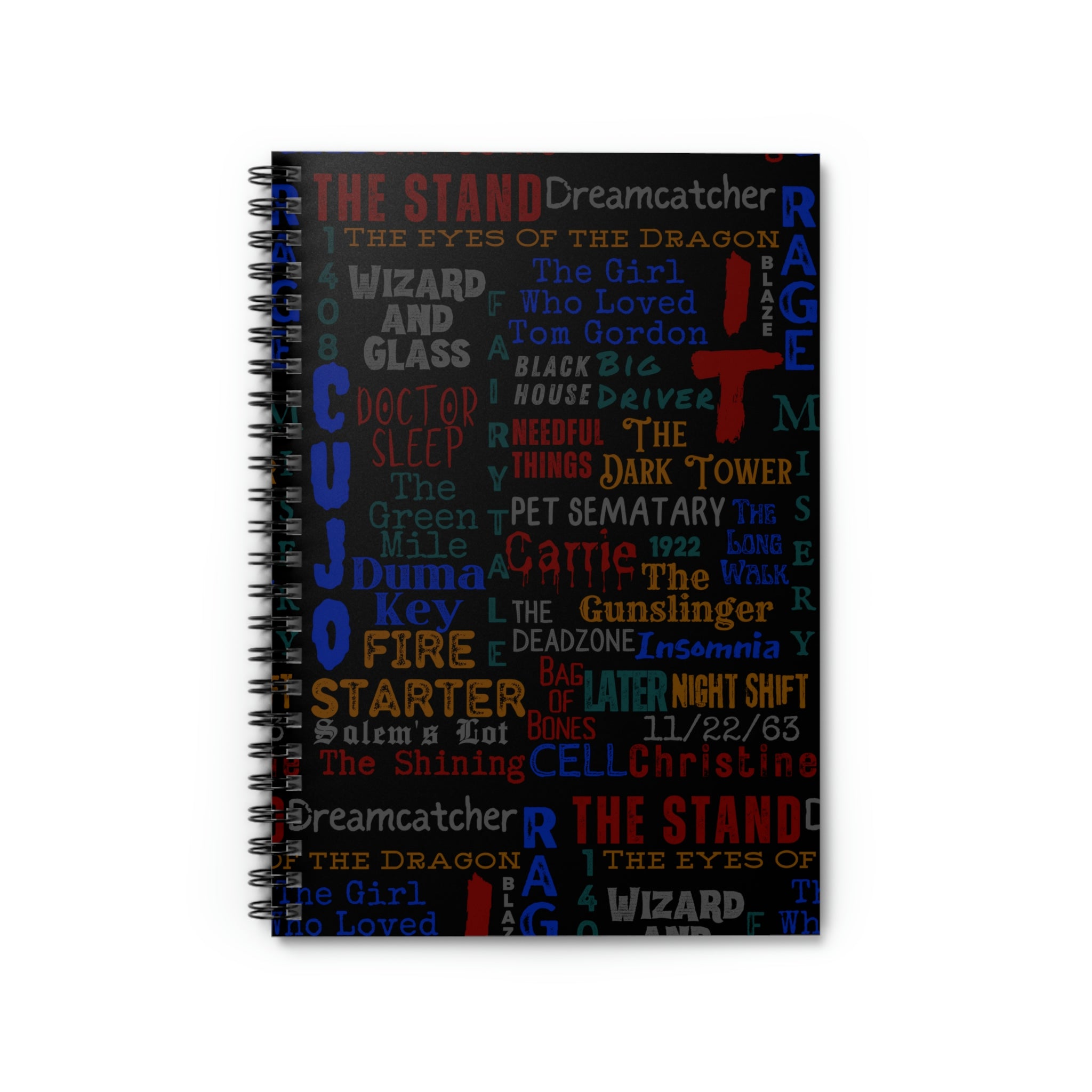 Stephen King Fan Spiral Notebook - Ruled Line Journal for Bibliophile, Horror Book Constant Reader Note Book