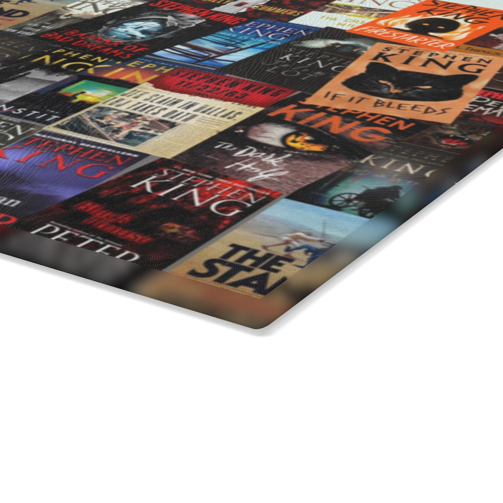 Stephen King Book Covers Glass Cutting Board