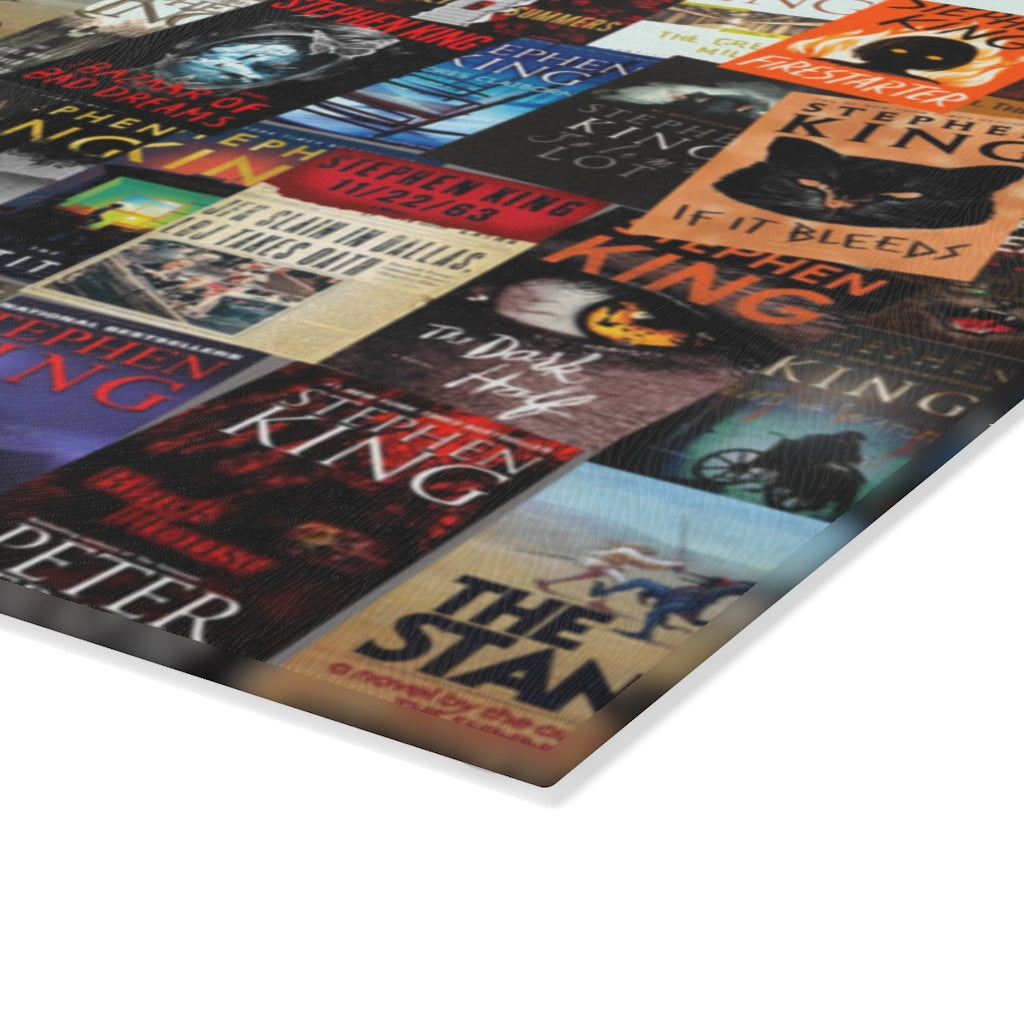 Stephen King Book Covers Glass Cutting Board