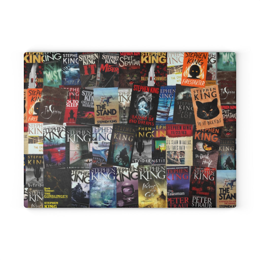 Stephen King Book Covers Glass Cutting Board