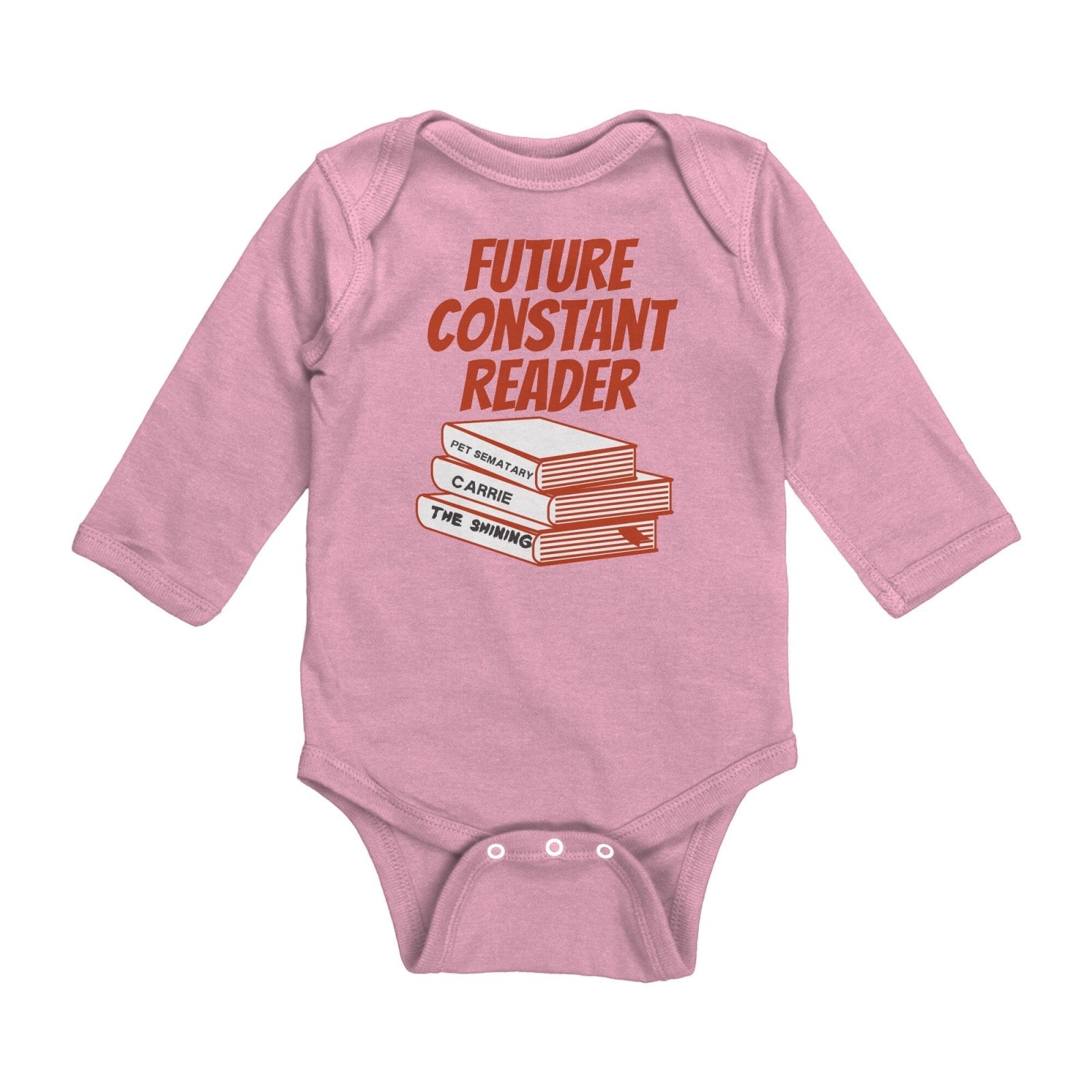 Future Constant Reader Long Sleeve Baby Bodysuit, Stephen King Fan BabyShower Gift - ConstantReaders