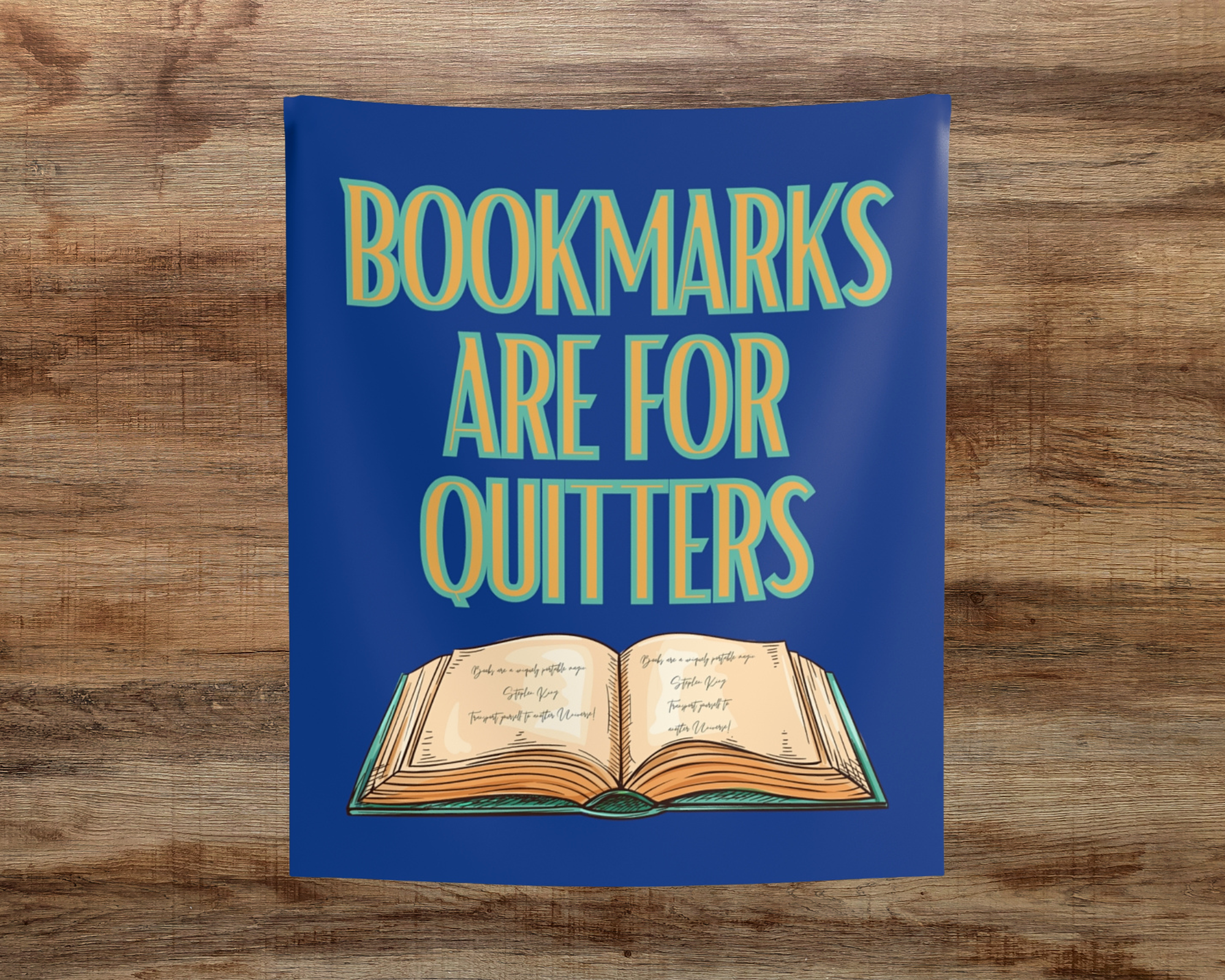 Bookmarks Are For Quitters Wall Tapestry, BookWorm Home Decor